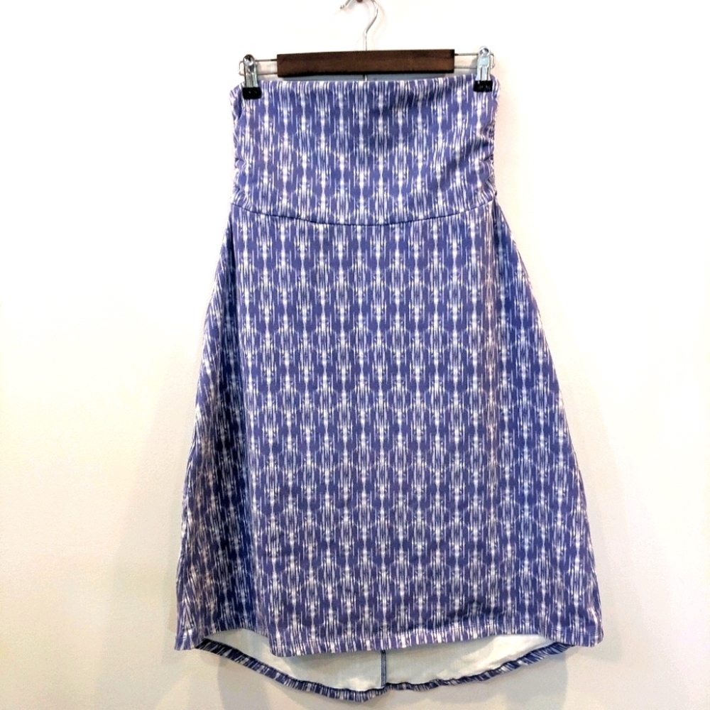 Eddie Bauer High Low Blue & White Skirt Medium